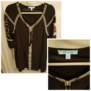 embroidered black dress